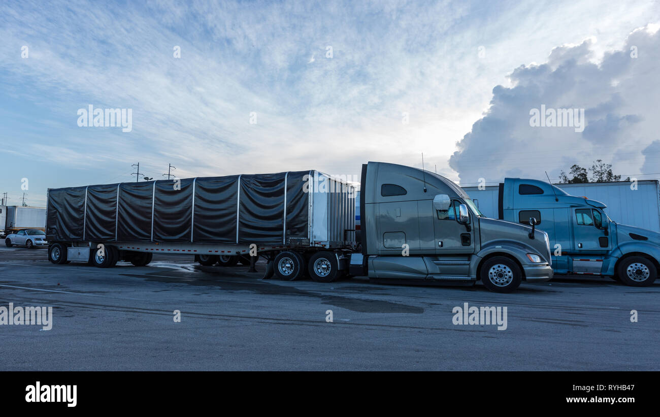 Trucks and trailers Stock Photo Alamy