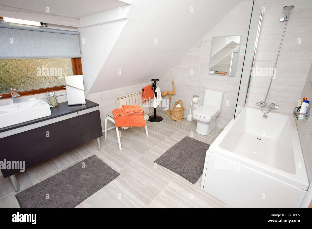 Modern family bathroom interior Stock Photo