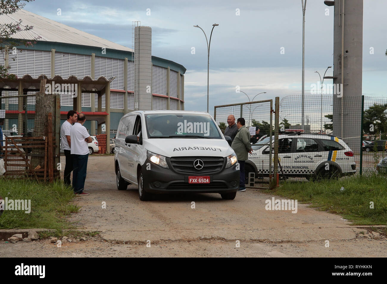 Sao Paulo, Brazil. 14th Mar, 2019. SP - Sao Paulo - 03/14/2019 - Attack at Suzano School Velorio das Vitimas - It happens at the Max Feffer Arena in Suzano in Greater Sao Paulo, the wake of the victims of the Raul Brasil State School attack, where 2 shooters ex school opened fire killing 5 students and 2 officials, leaving about 11 injured, then one of the marksmen killed the other and the same committed suicide. The river is expected to continue until 4 pm. Photo: Marcello Zambrana/AGIF Credit: AGIF/Alamy Live News Stock Photo