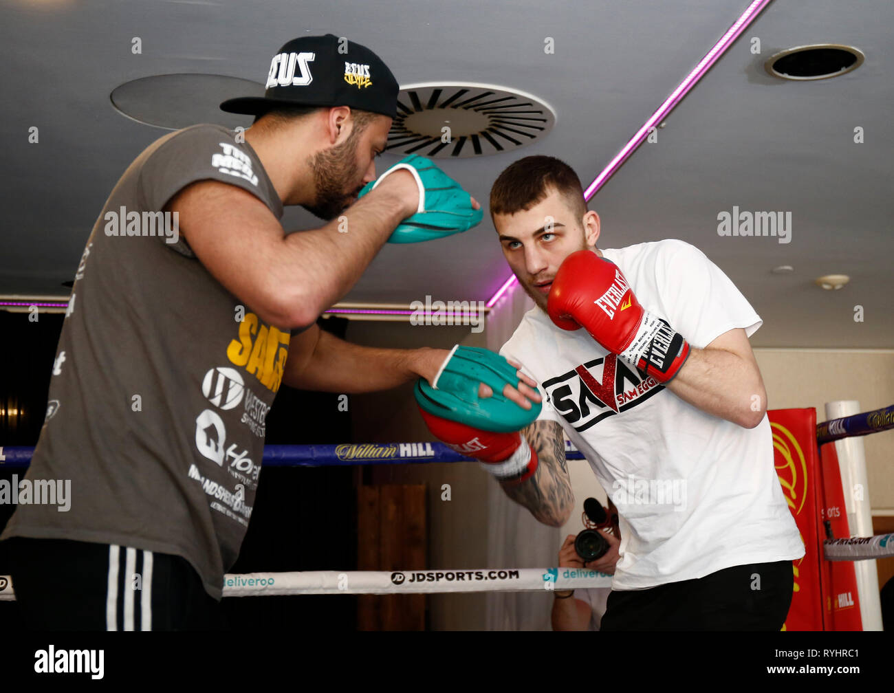 Liverpool Hilton Hotel, Liverpool, UK. 14th Mar, 2019. Matchroom boxing, Liam Smith versus Sam Eggington open workout; Former European welterweight champion Sam Eggington at today's open training session ahead of his fight at the city's M&amp;S Bank Arena on 30th March against former WBO Super-Welterweight World Champion Liam Smith Credit: Action Plus Sports/Alamy Live News Stock Photo