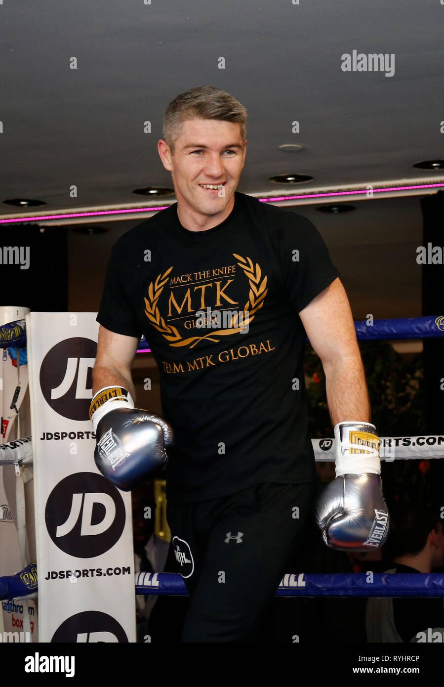 Liverpool Hilton Hotel, Liverpool, UK. 14th Mar, 2019. Matchroom boxing,  Liam Smith versus Sam Eggington open workout; Former WBO Super-Welterweight  World Champion Liam Smith at today's open training session ahead of his