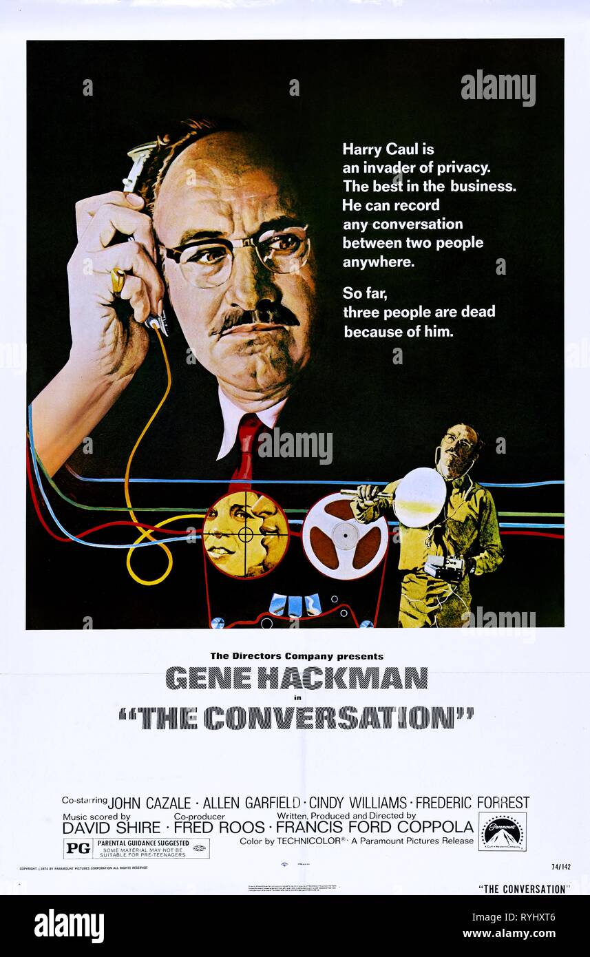 GENE HACKMAN POSTER, THE CONVERSATION, 1974 Stock Photo