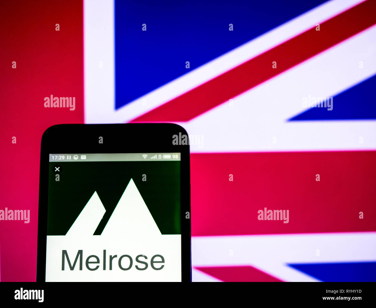Melrose Industries Plc Company Logo Seen Displayed On Smart Phone