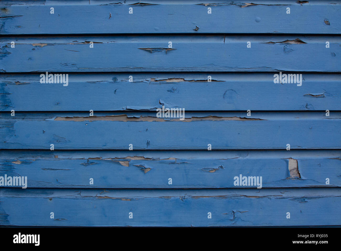 vintage blue wood wall, paint coming off Stock Photo Alamy