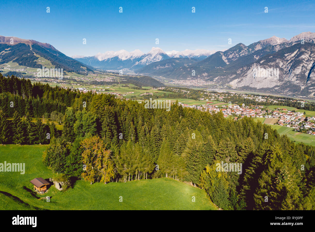 A beautiful mountainous landscape of Tirol, Austria Stock Photo