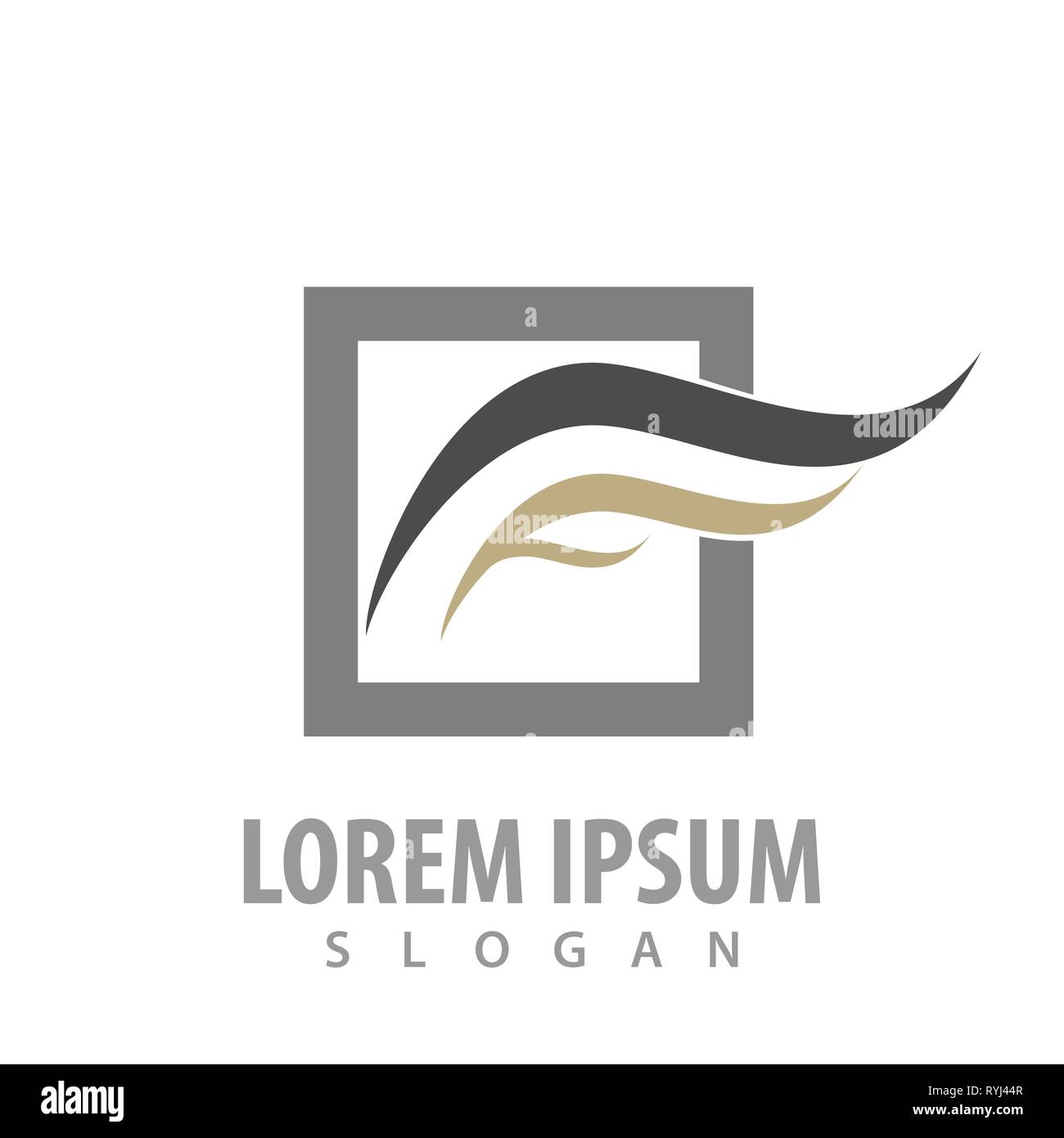 Square with wing concept design. Symbol graphic template element Stock Vector