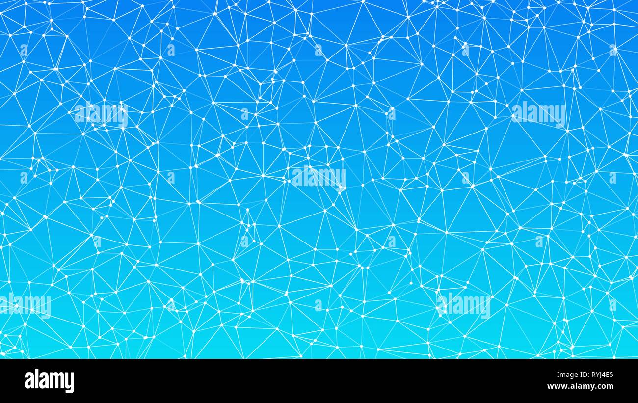 Digital world communication networks, vector triangles shapes and dots Stock Vector