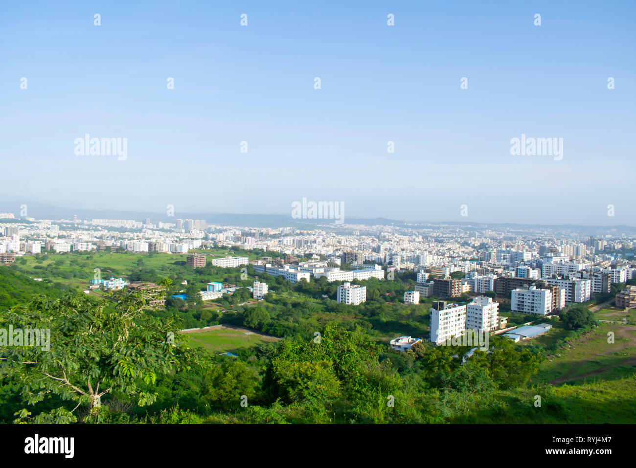 City view from the hill, Pune, Maharashtra, India Stock Photo
