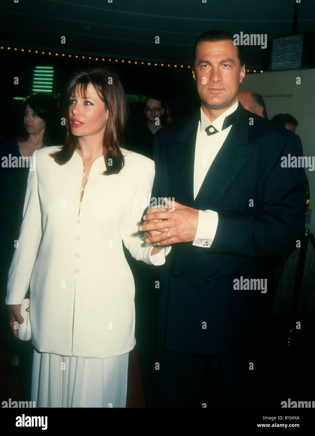 WESTWOOD, CA - FEBRUARY 17: Model Kelly LeBrock and actor Steven Seagal