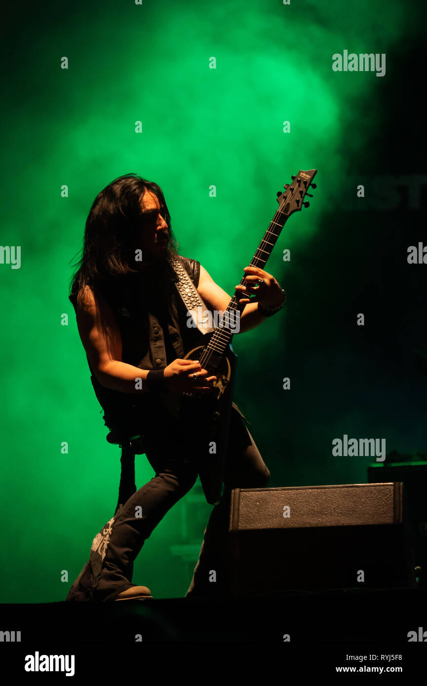 Cesar Soto, guitarist of industrial metal band Ministry. Villa Ada, Rome, italy, 01-08-2018 Stock Photo