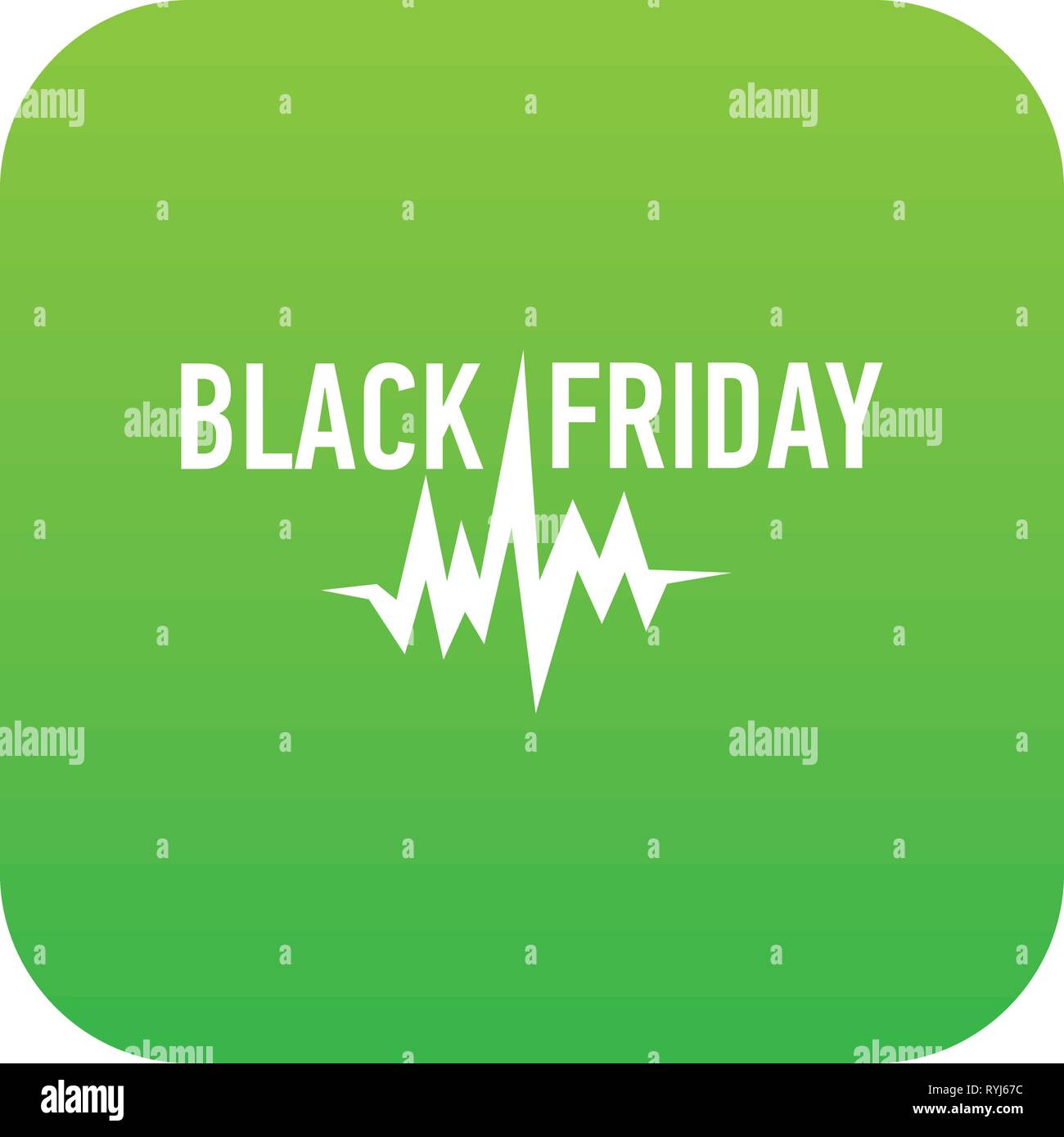 Black friday pulse icon, simple style Stock Vector