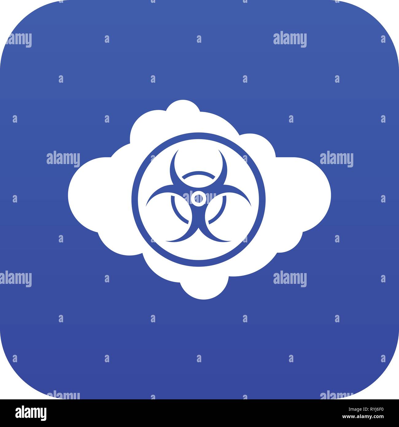 Cloud with biohazard symbol icon digital blue Stock Vector