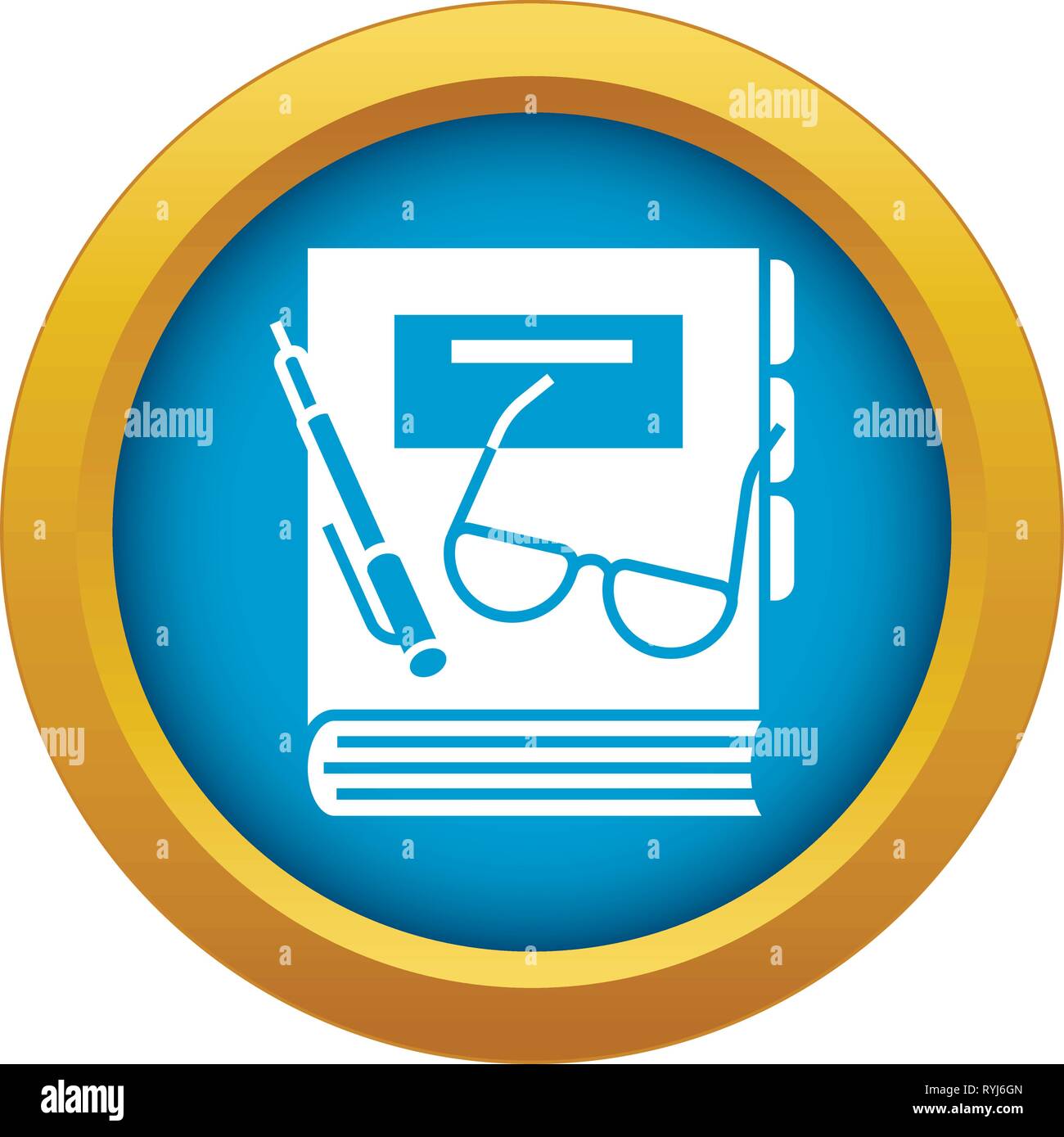 Finance book icon blue vector isolated Stock Vector Image & Art - Alamy