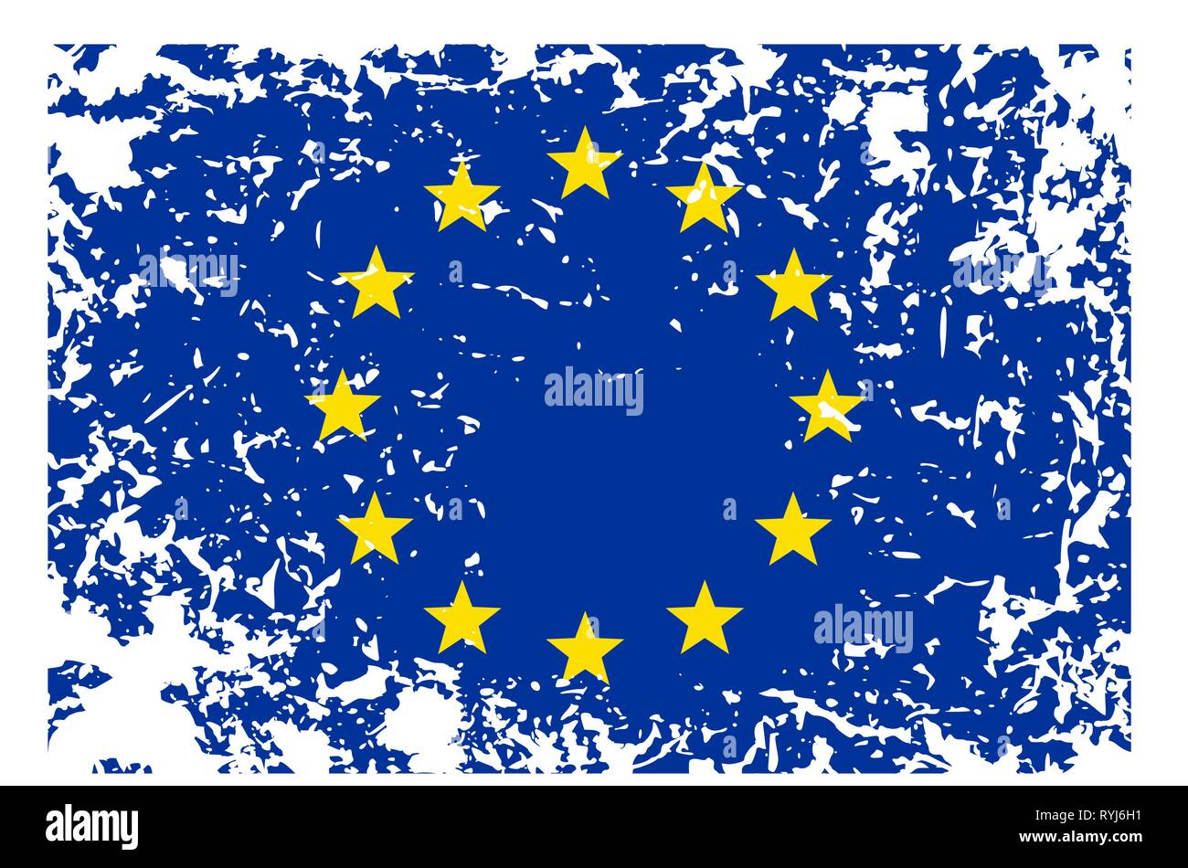 Grunge flag of European Union - grunge background Stock Vector Image ...