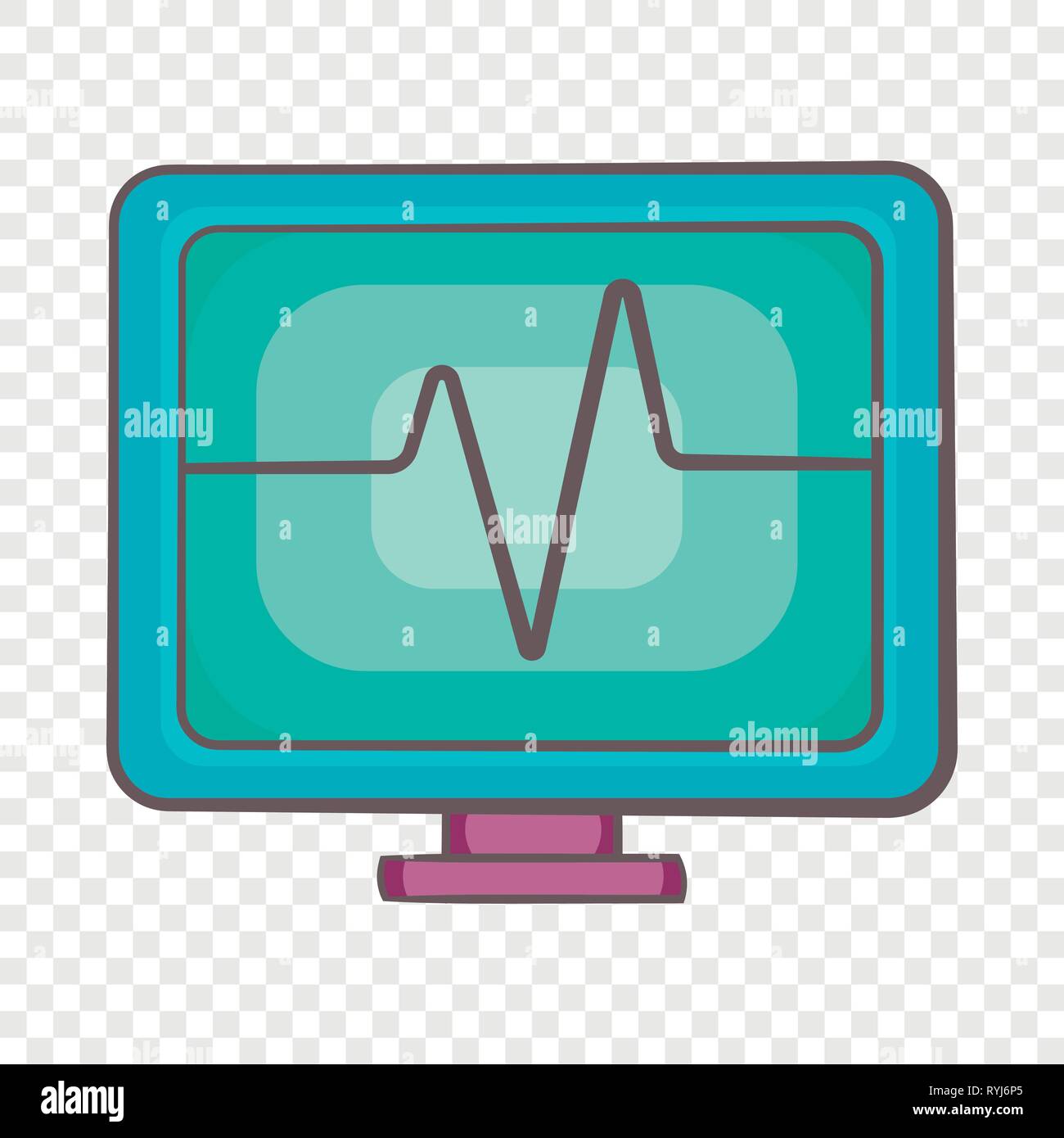 Electrocardiogram monitor icon in cartoon style Stock Vector Image ...