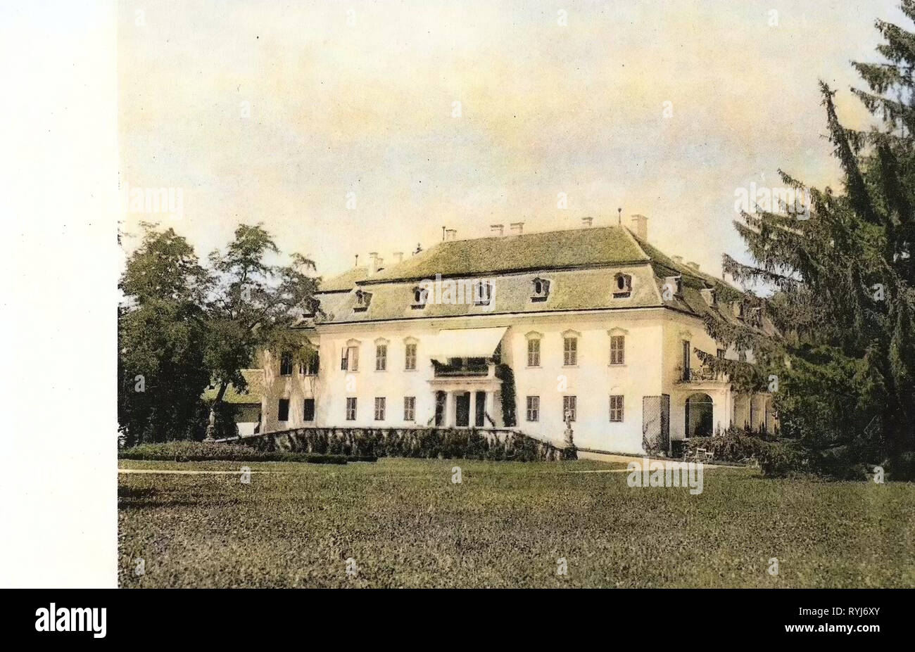 1908 postcards, Beclean, 1908, Castelul Bethlen Andras Stock Photo