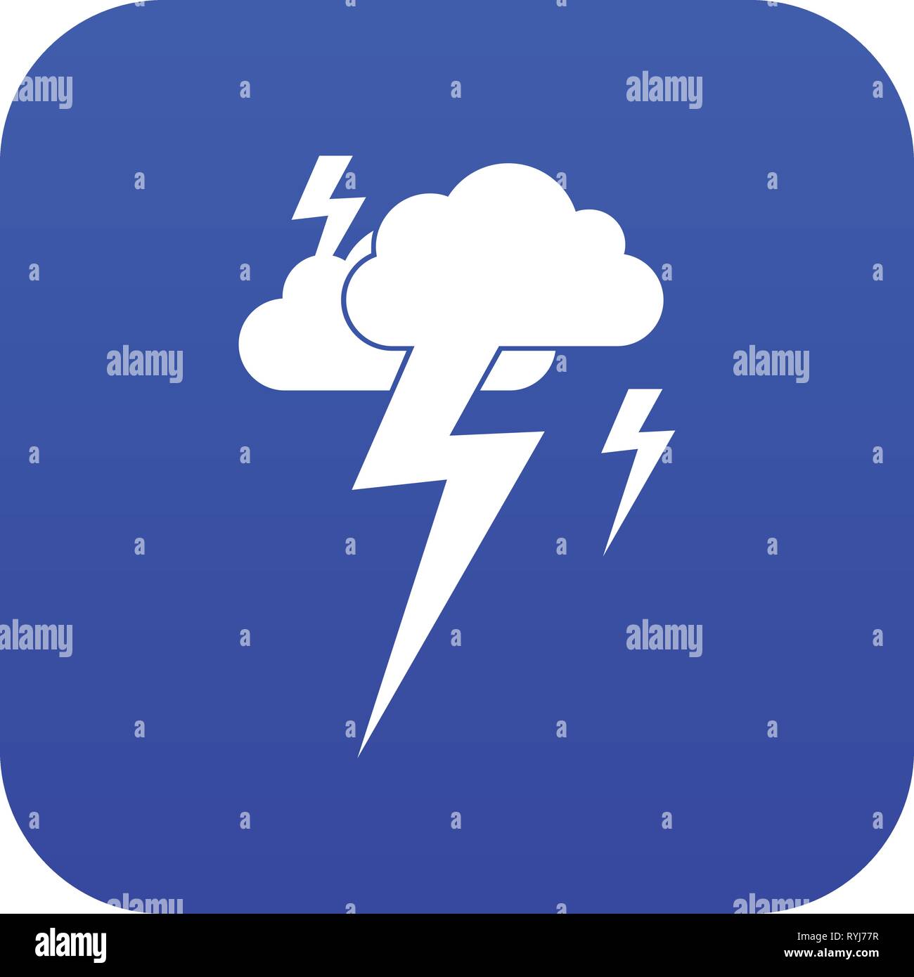 Cloud and lightning icon digital blue Stock Vector Image & Art - Alamy