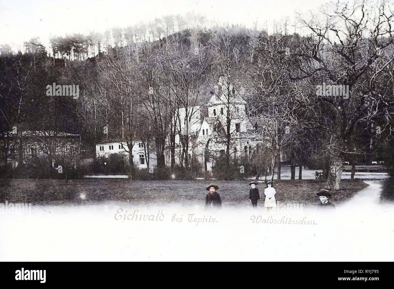 Buildings in Teplice District, History of Dubí, 1899, Ústí nad Labem Region, Eichwald, Waldschlösschen, Czech Republic Stock Photo