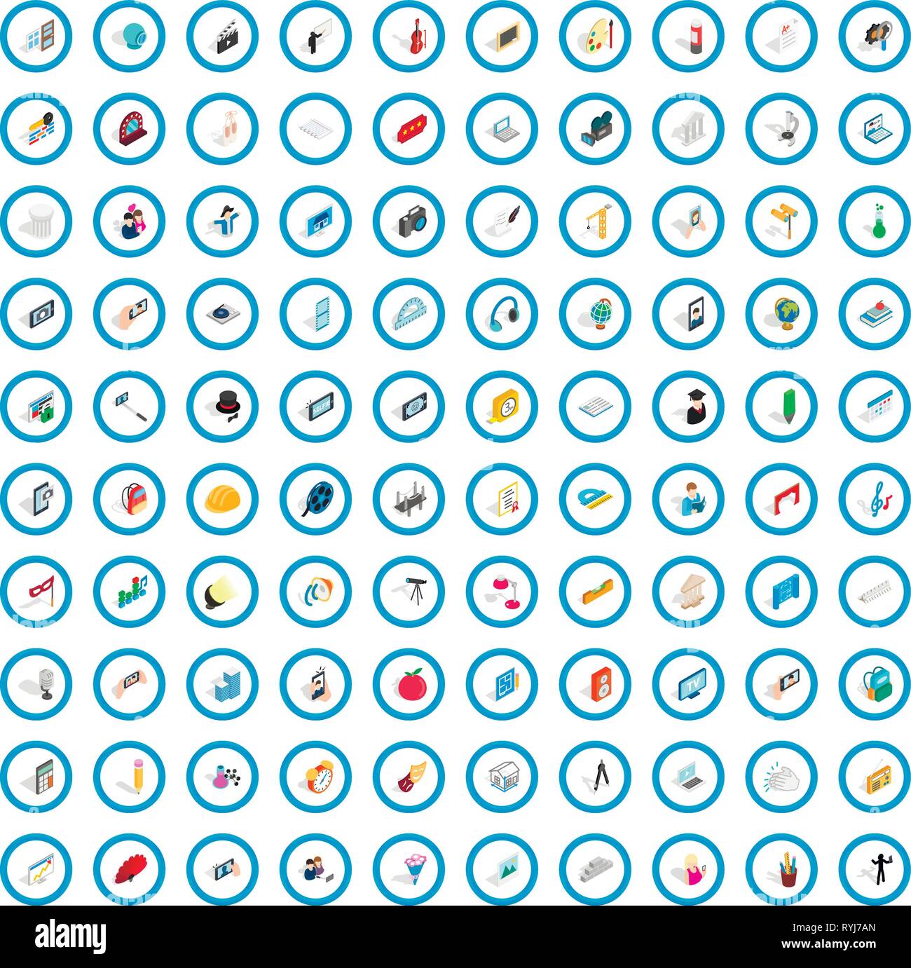 100 frame icons set, isometric 3d style Stock Vector Image & Art - Alamy