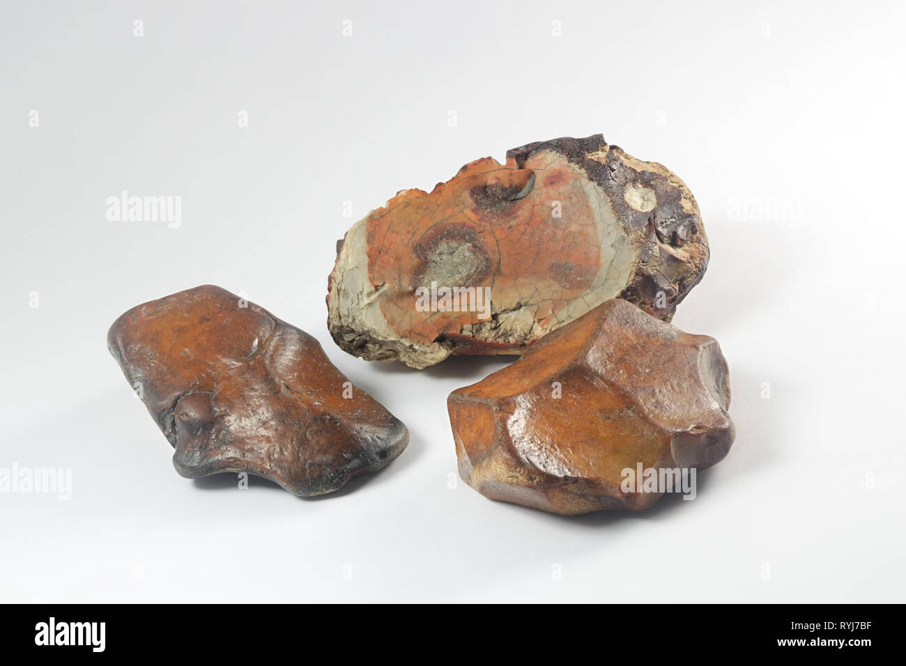 Flint, or cryptocrystalline quartz, was important raw material for tools in the Stone Age. Stock Photo