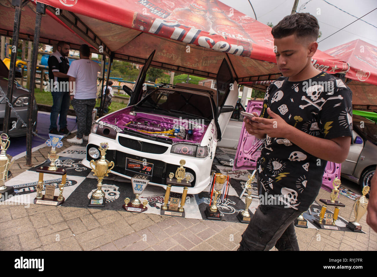 Donmatias, Antioquia, Colombia: Show Car Festival. Stock Photo
