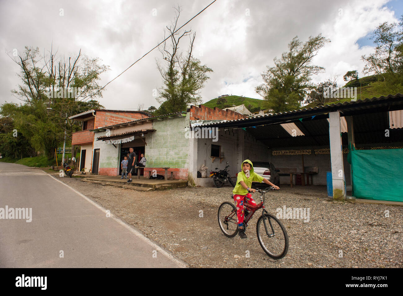 Donmatias, Antioquia, Colombia: street scene. Stock Photo