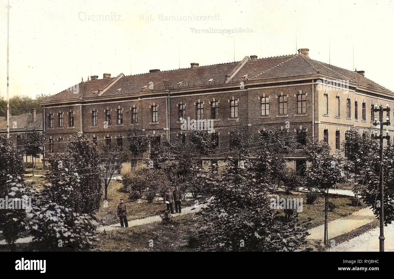 Military hospitals in Germany, Chemnitz, 1909, Garnisonslazarett, Verwaltungsgebäude Stock Photo