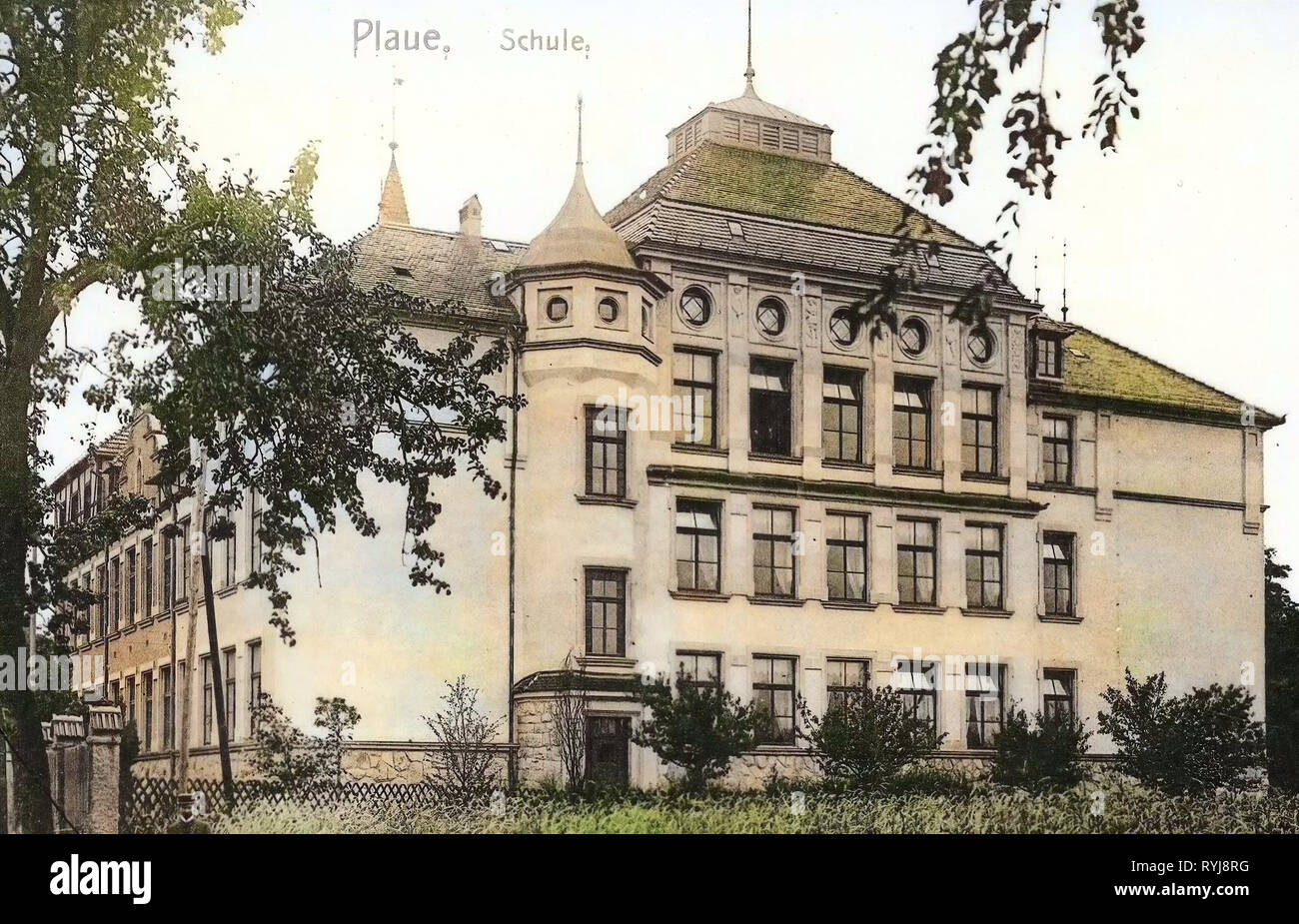 Oberschule Flöha-Plaue, 1910, Landkreis Mittelsachsen, Plaue Bernsdorf, Schule, Germany Stock Photo