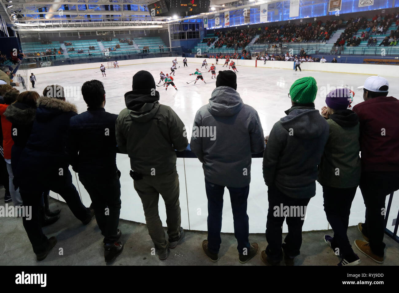 Ice Hockey match.  HC Mont-Blanc.  Saint-Gervais. France. Stock Photo