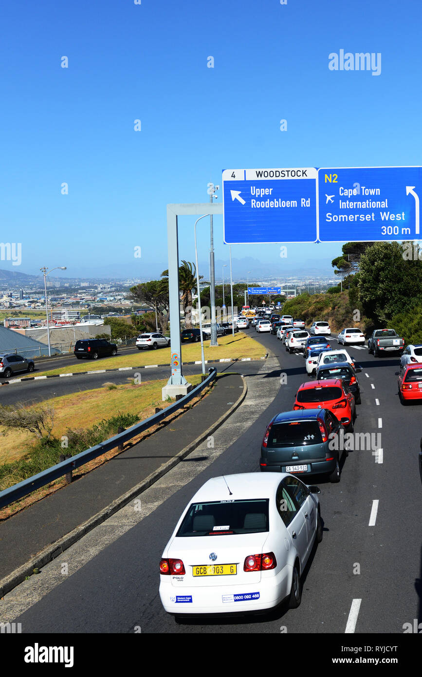 Traffic jam in Cape Town, South Africa Stock Photo Alamy