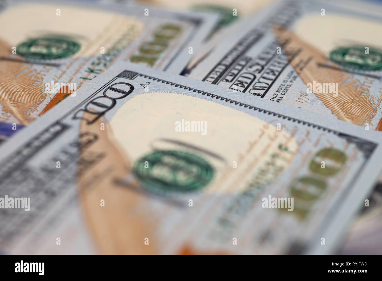 us currency one hundred dollar bills Stock Photo
