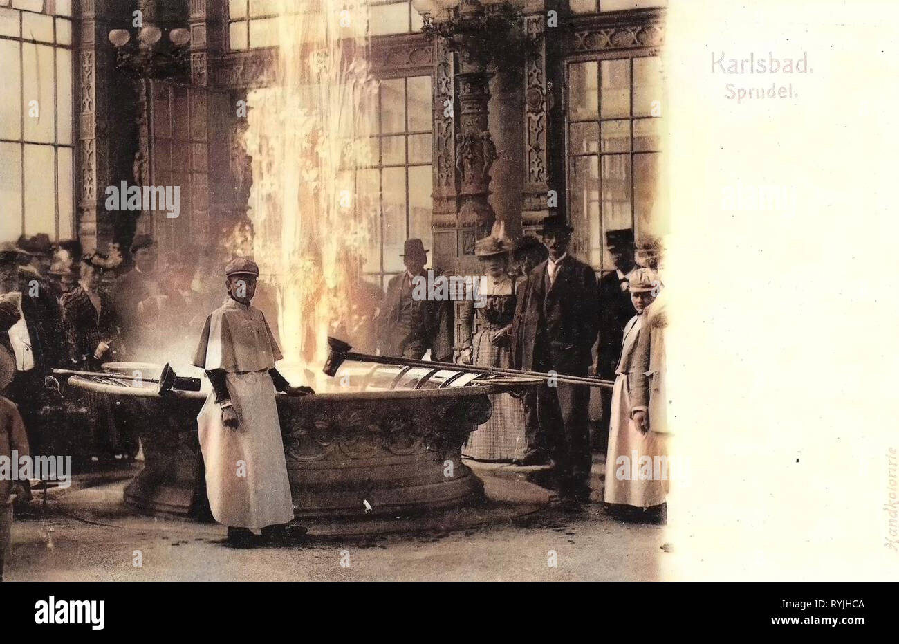 Vřídlo (Karlovy Vary), 1898, Karlovy Vary Region, Karlsbad, Sprudel, Czech Republic Stock Photo