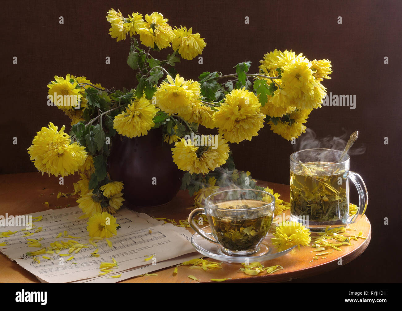 Still Tea Still life with herbal tea Stock Photo - Alamy