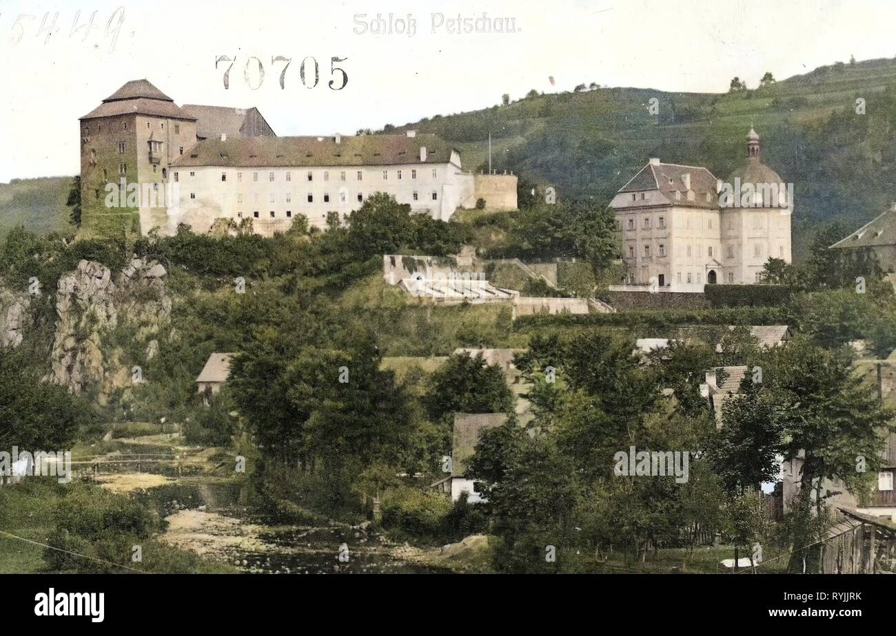 Bečov nad Teplou Castle, 1899, Karlovy Vary Region, Petschau, Blick nach Petschau, Schloß, Czech Republic Stock Photo