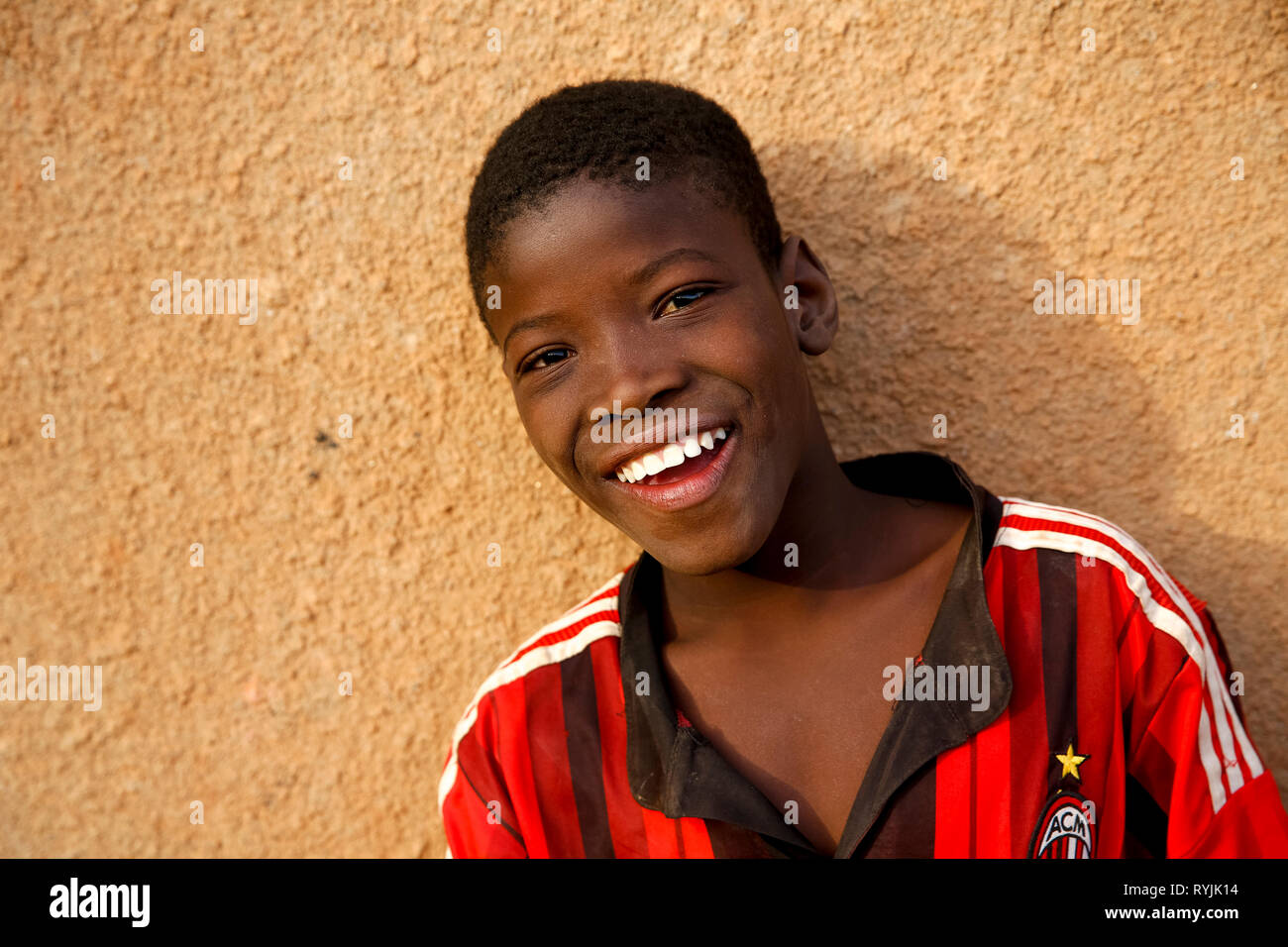 Smiling Ougadougou boy, Burkina Faso. Stock Photo