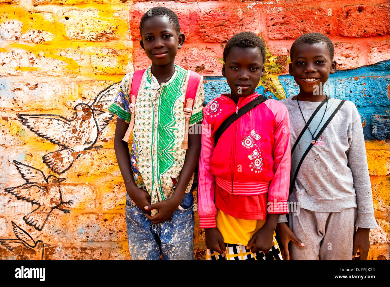 Ouahigouya children, Burkina Faso. Stock Photo