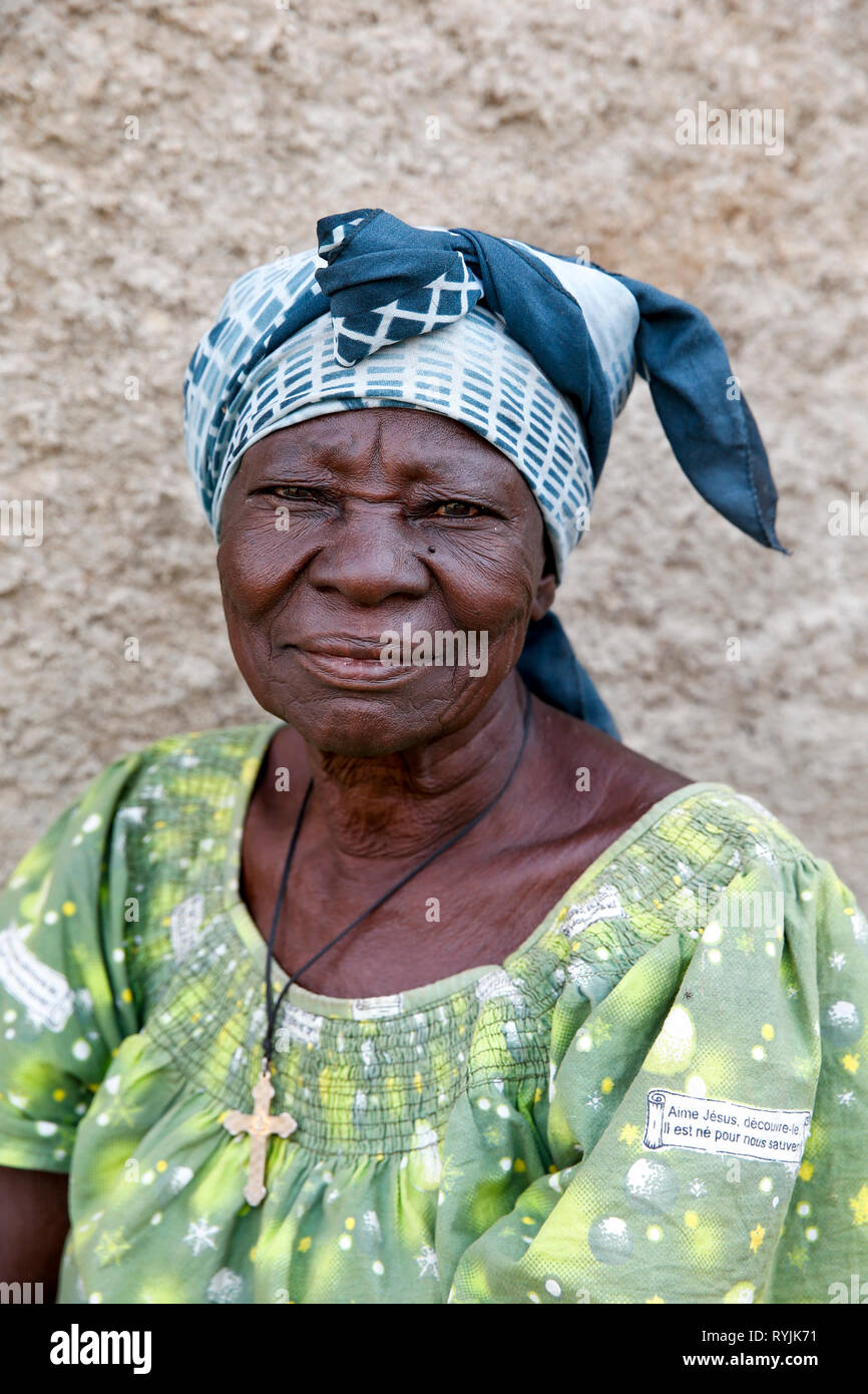 Tenkodogo christian woman, Burkina Faso. Stock Photo