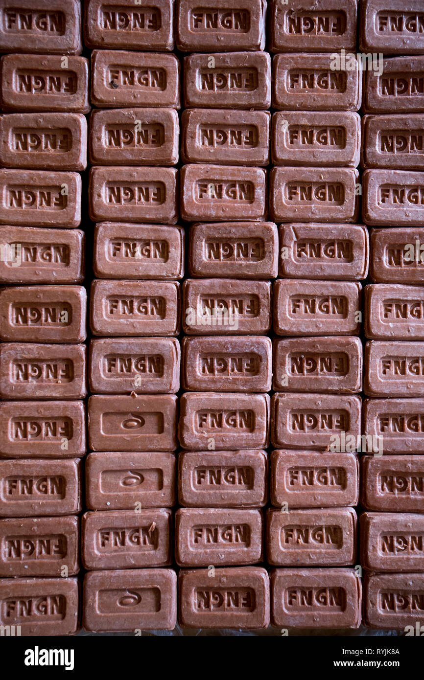 Soap made in a vocational training center in Ouahigouya, Burkina Faso. Stock Photo