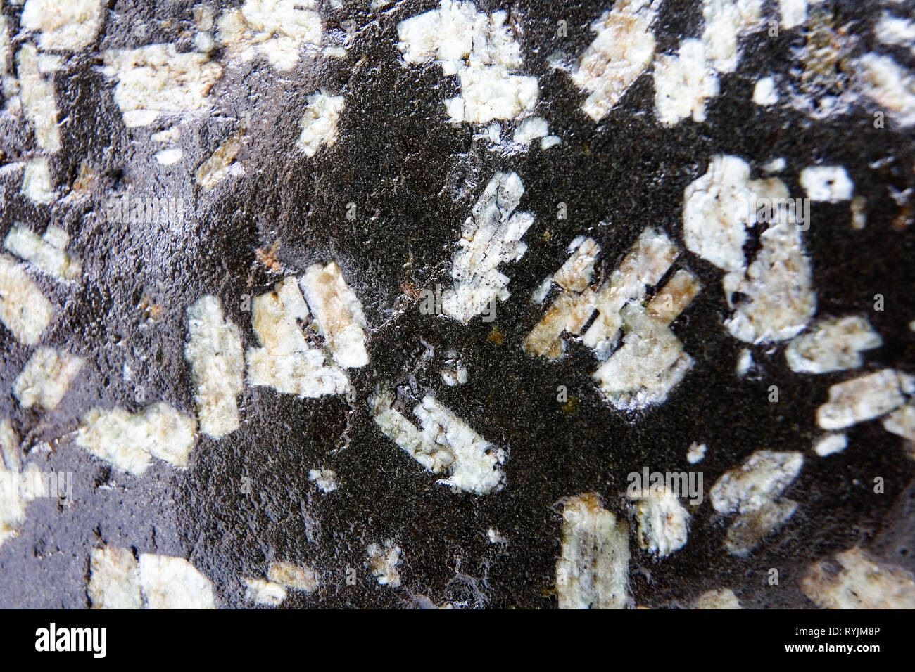 An interesting structure of the stone is photographed close-up. Macro ...
