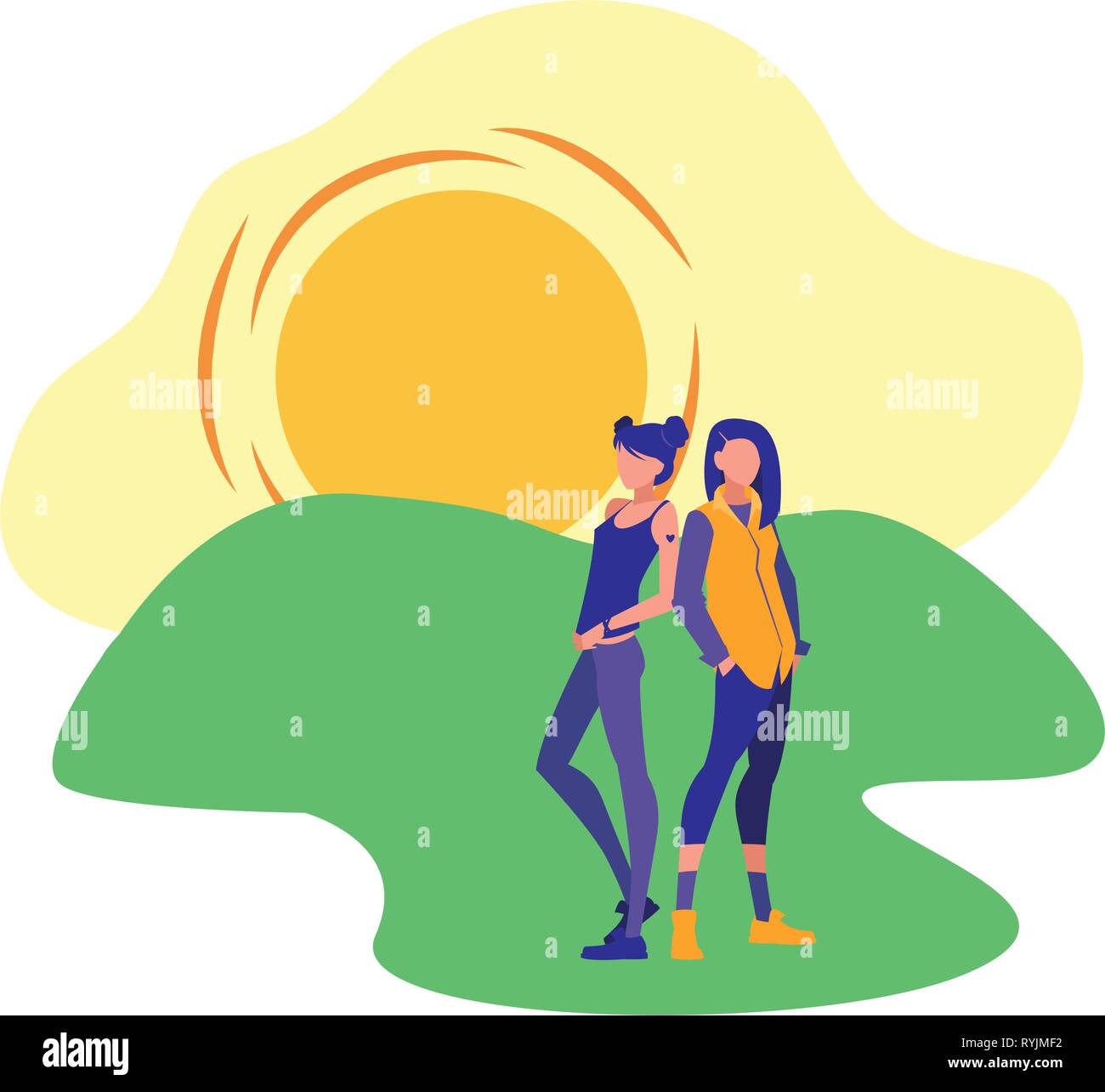 people walking park activity scene vector illustration Stock Vector ...