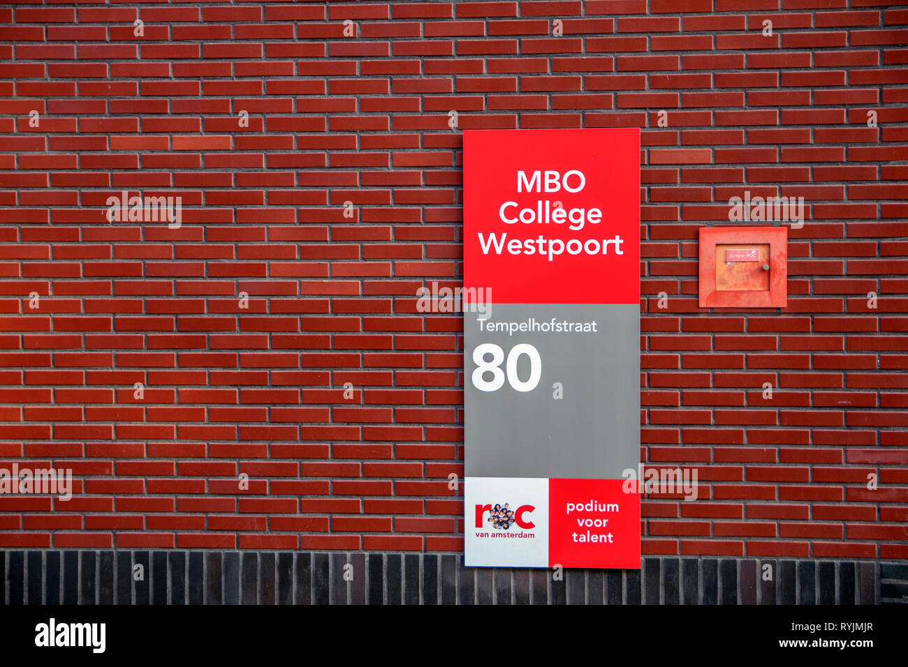Billboard MBO College Westpoort ROC At Amsterdam The Netherlands 2018 Stock Photo