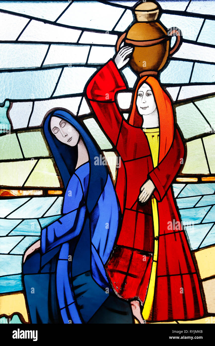 Saint Paul's catholic cathedral, Abidjan, Ivory Coast. Stained glass ...