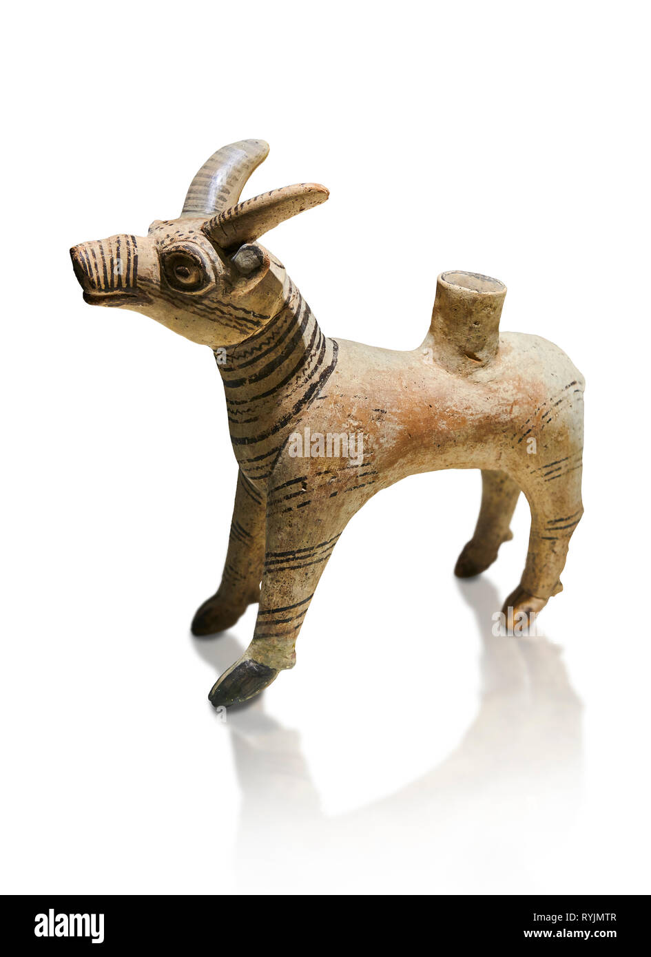 Bronze Age Anatolian terra cotta antilope shaped ritual vessel- 19th to 17th century BC - Kültepe Kanesh - Museum of Anatolian Civilisations, Ankara,  Stock Photo