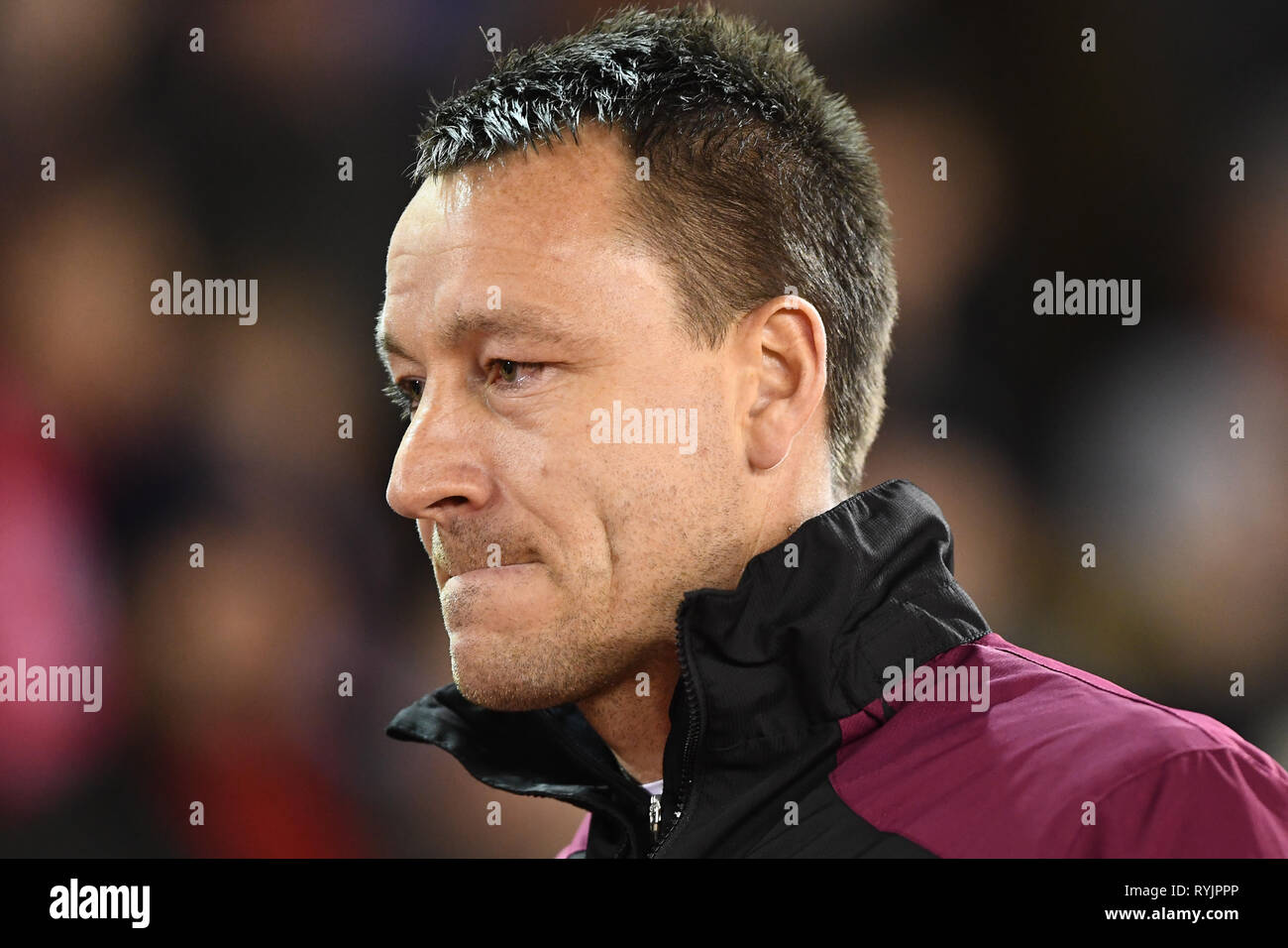 13th March 2019, City Ground, Nottingham, England ; Sky Bet Championship, Nottingham Forest v Aston Villa : Aston Villa's John Terry  Credit: Jon Hobley/News Images  English Football League images are subject to DataCo Licence Stock Photo
