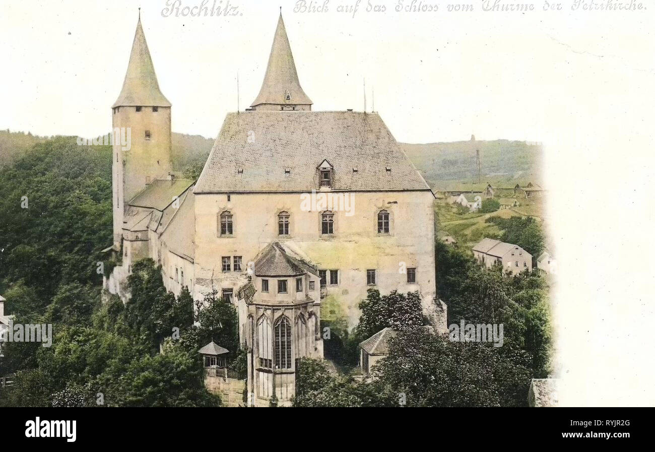 Schloss Rochlitz, 1899, Landkreis Mittelsachsen, Rochlitz, das Schloß, Germany Stock Photo