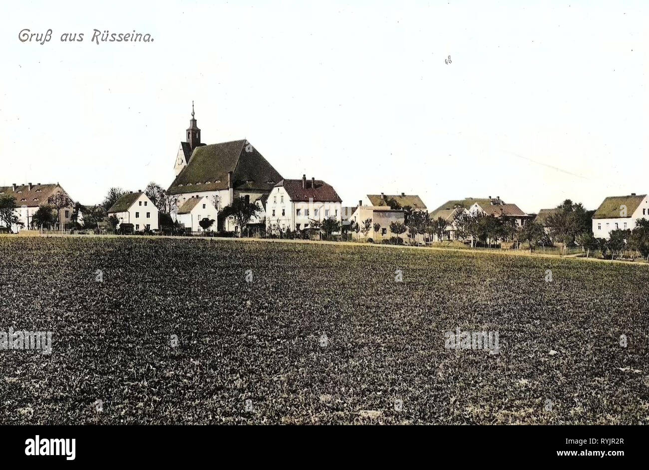 Rüsseina, 1911, Landkreis Meißen, Germany Stock Photo
