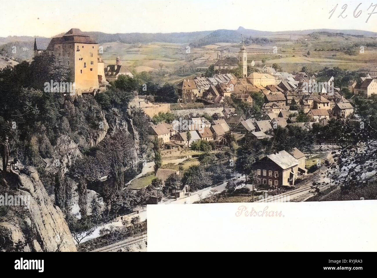 Bečov nad Teplou Castle, Views of Bečov nad Teplou, 1899, Karlovy Vary Region, Petschau, Czech Republic Stock Photo