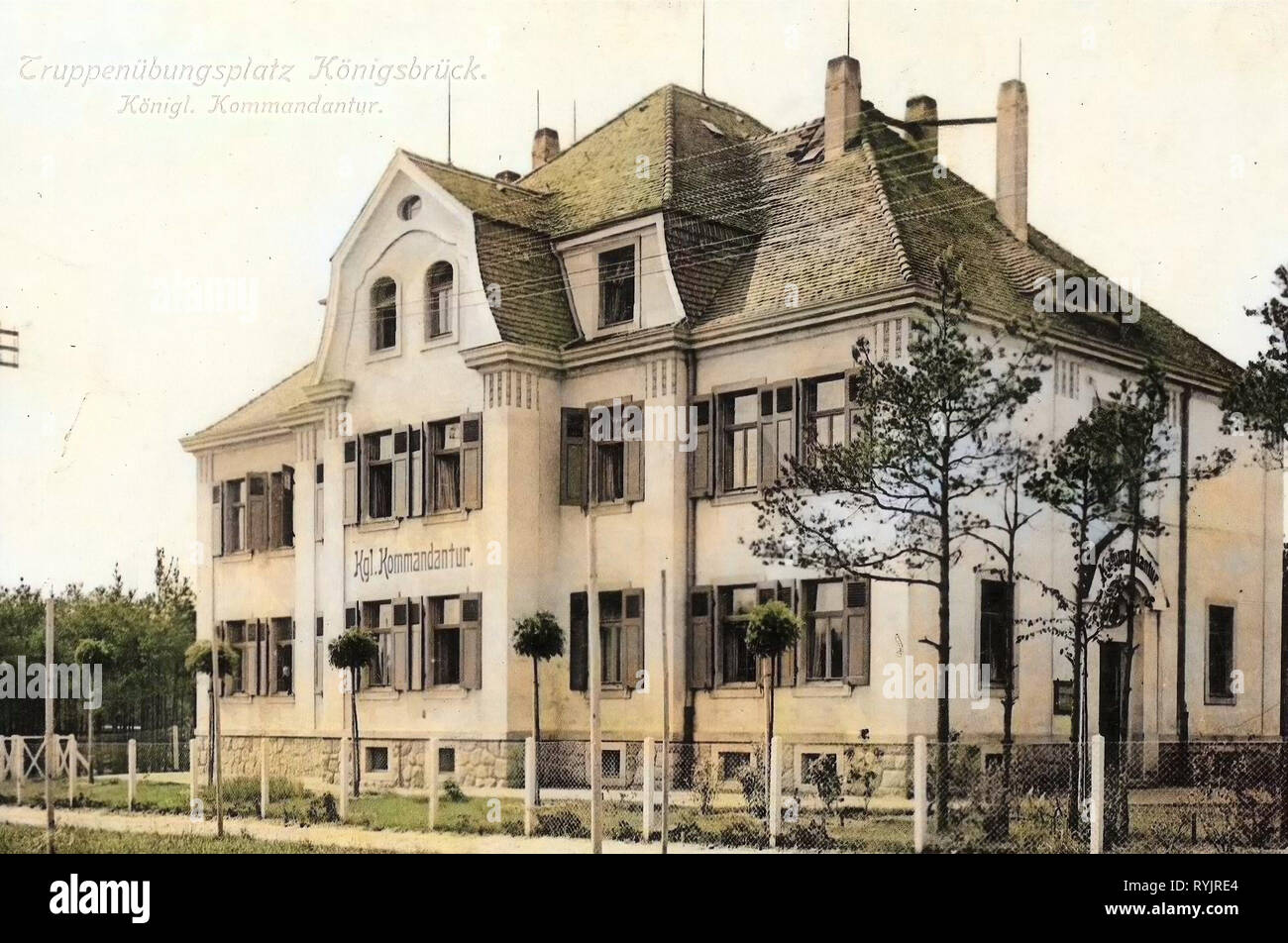 Military training grounds of Germany, Kommandantur (Neues Lager), 1911, Landkreis Bautzen, Königsbrück, Truppenübungsplatz, Kommandantur Stock Photo