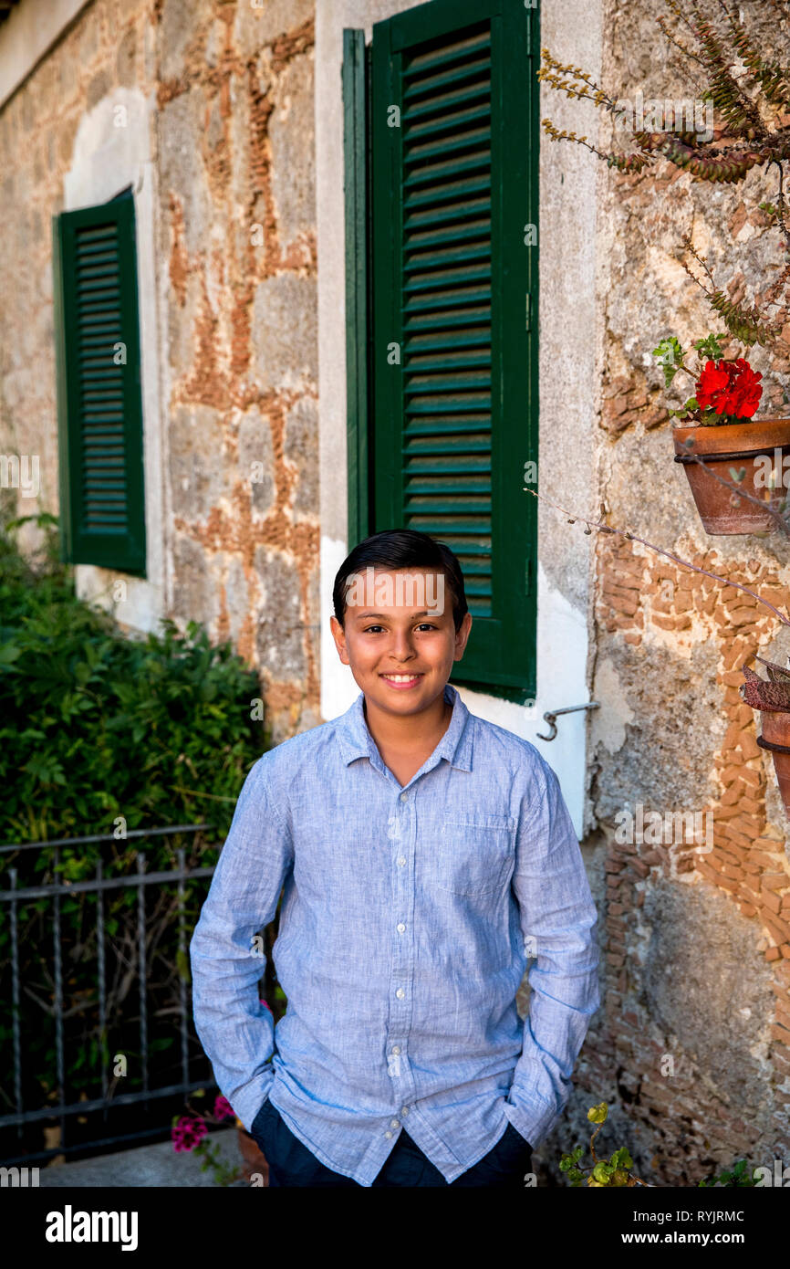 Smiling boy in Sicily (Italy). Stock Photo