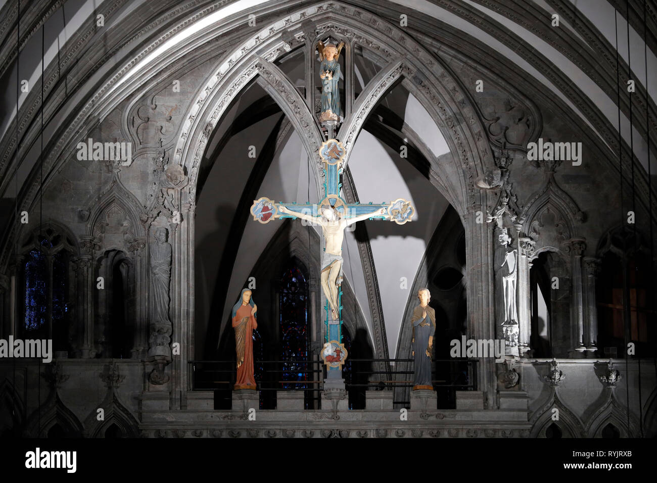 Nidaros Cathedral.  The crucifixion.  Trondheim. Norway. Stock Photo